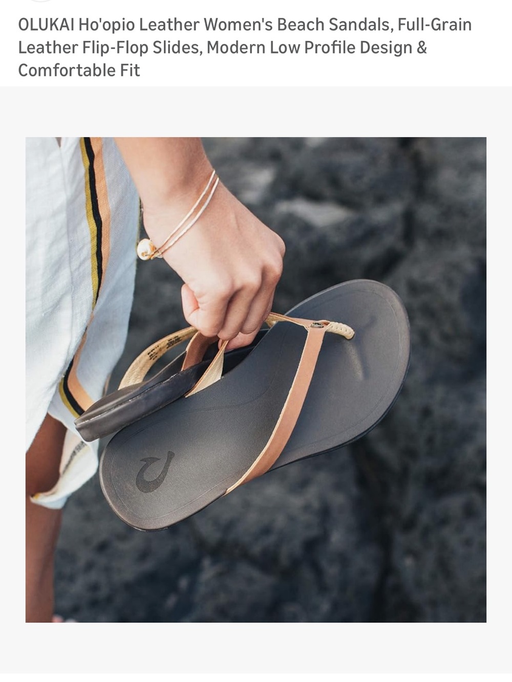 OluKai Women's Leather Flip Flop Ho’opio sandal